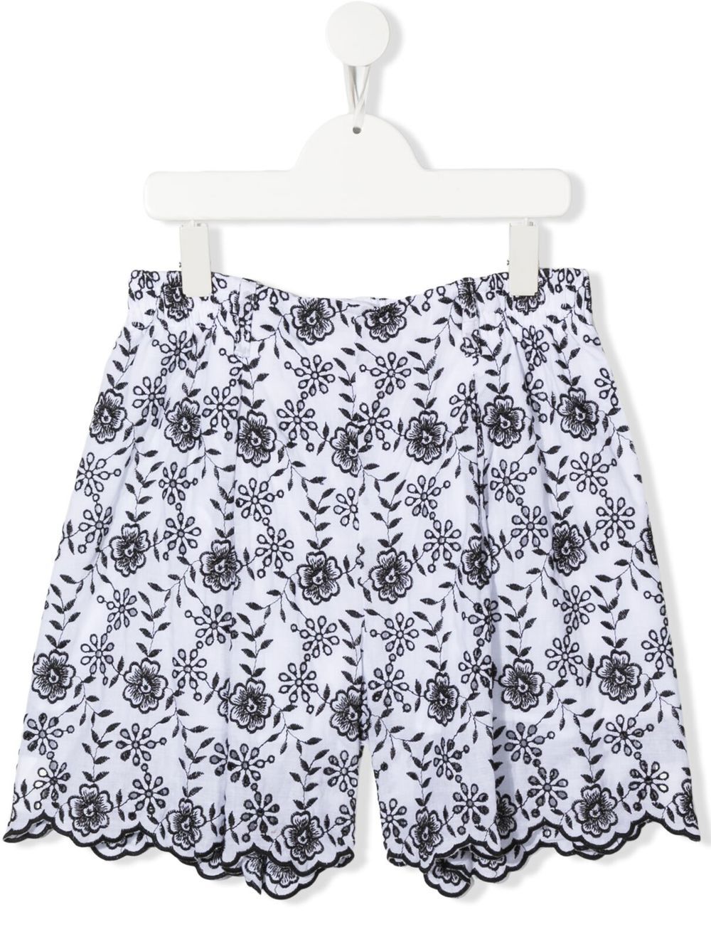 TEEN embroidered floral shorts - White