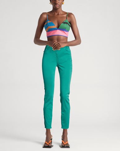 Woman Jeans Green Size 28 Cotton, Elastomultiester, Elastane