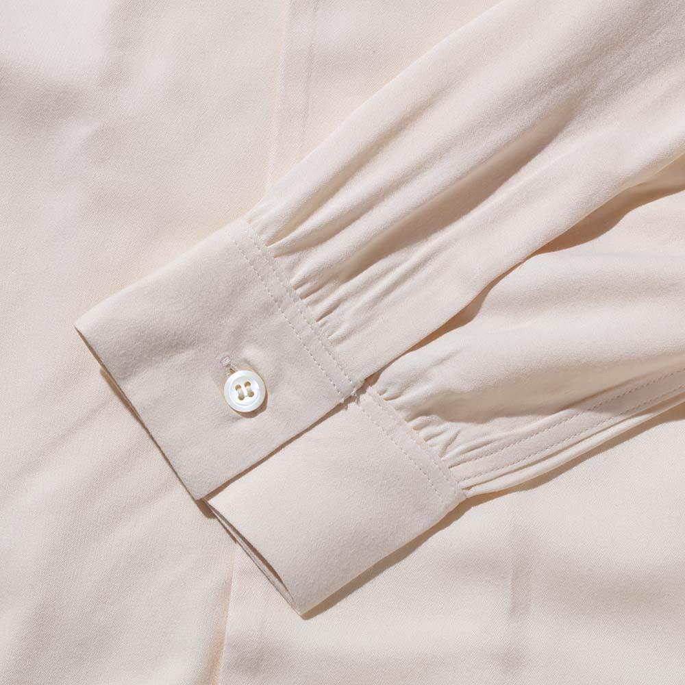 Open Collar Rayon Shirt Ecru