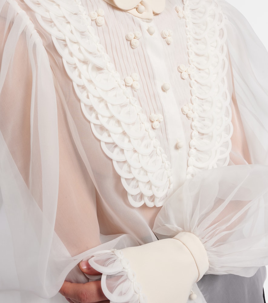 Sheer silk organza blouse