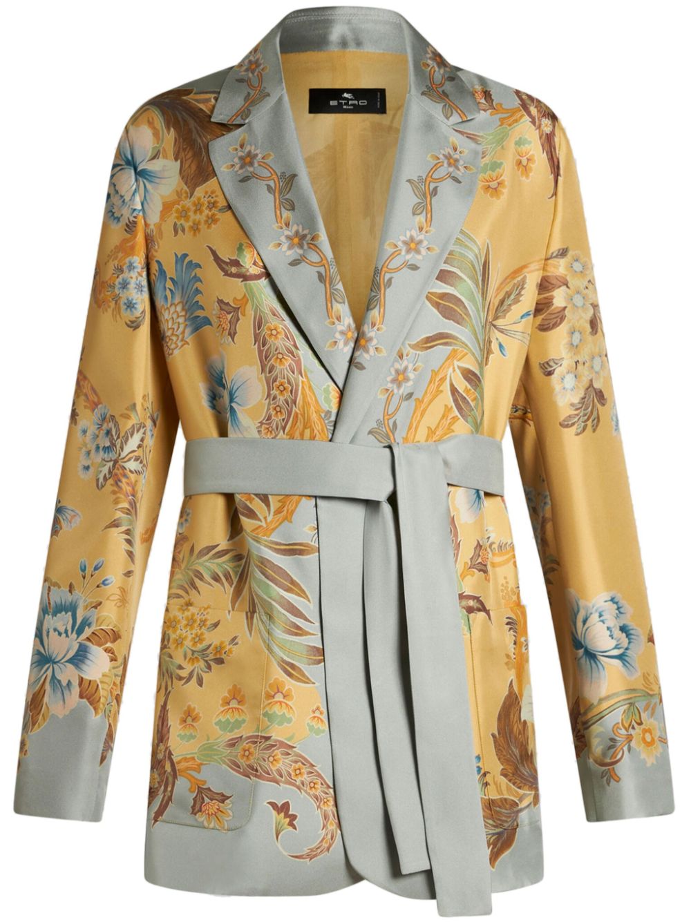 Floral-print silk jacket - Neutrals