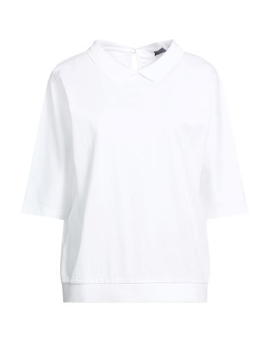 Woman Top White Size L Cotton, Elastane