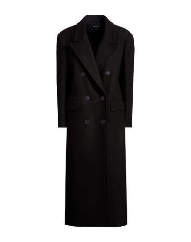 Woman Coat Black Size 10 Polyester, Acrylic, Wool
