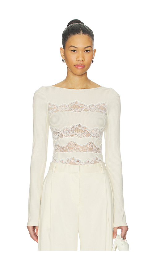Vaillant Lace Cut Out Bodysuit in Ivory. 34. Also