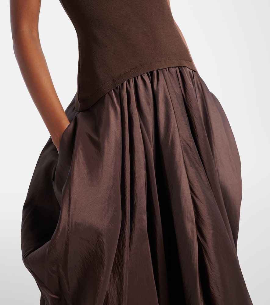 Izzy strapless taffeta midi dress