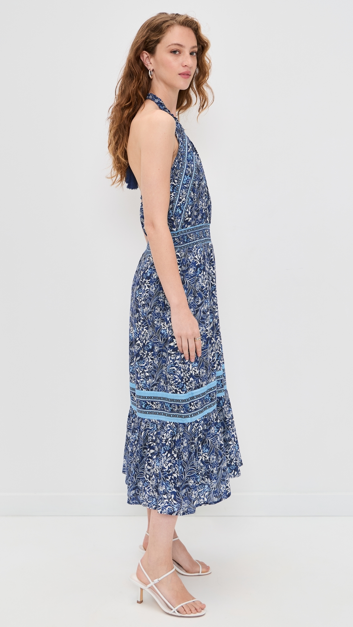 Printed Delia Dress Navy Floral