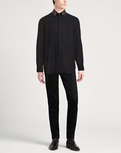 Man Shirt Black Size 34 Cotton