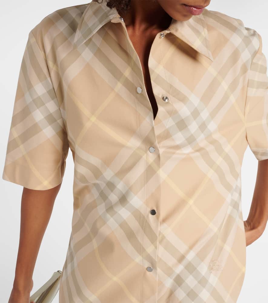 Check cotton shirt dress