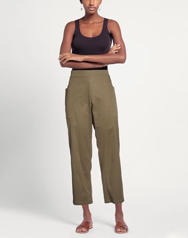Woman Pants Military green Size 8 Cotton, Elastane