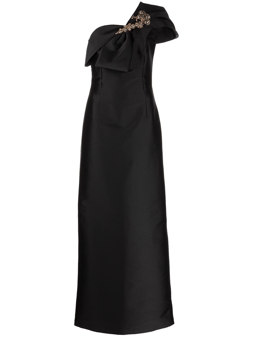 Ines one-shoulder gown - Black