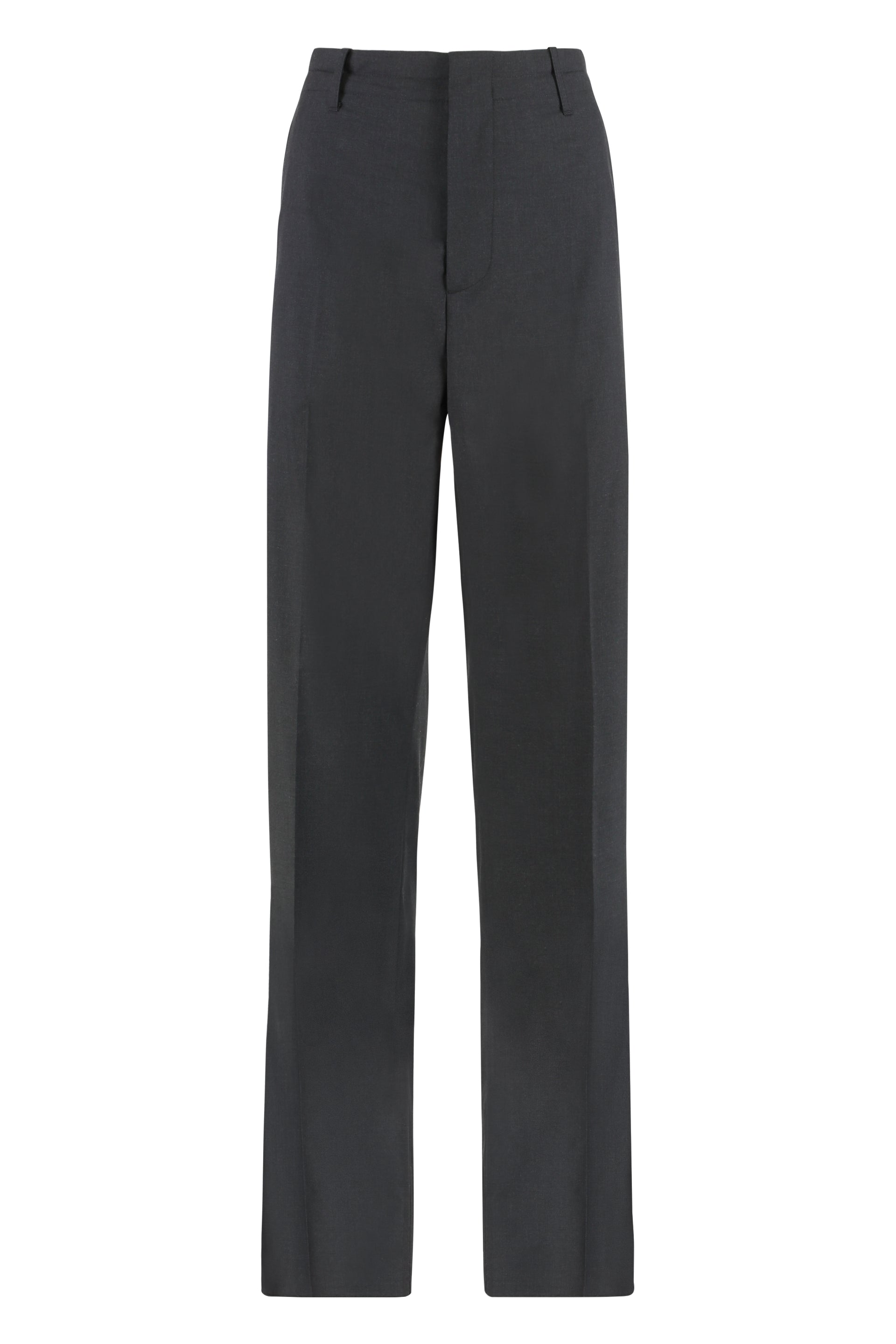 Wool Trousers with Side and Back Pockets