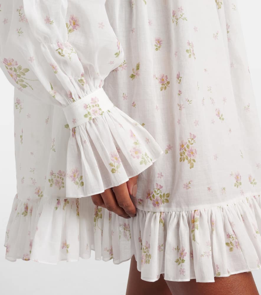 Chloé Printed ruffled cotton minidress