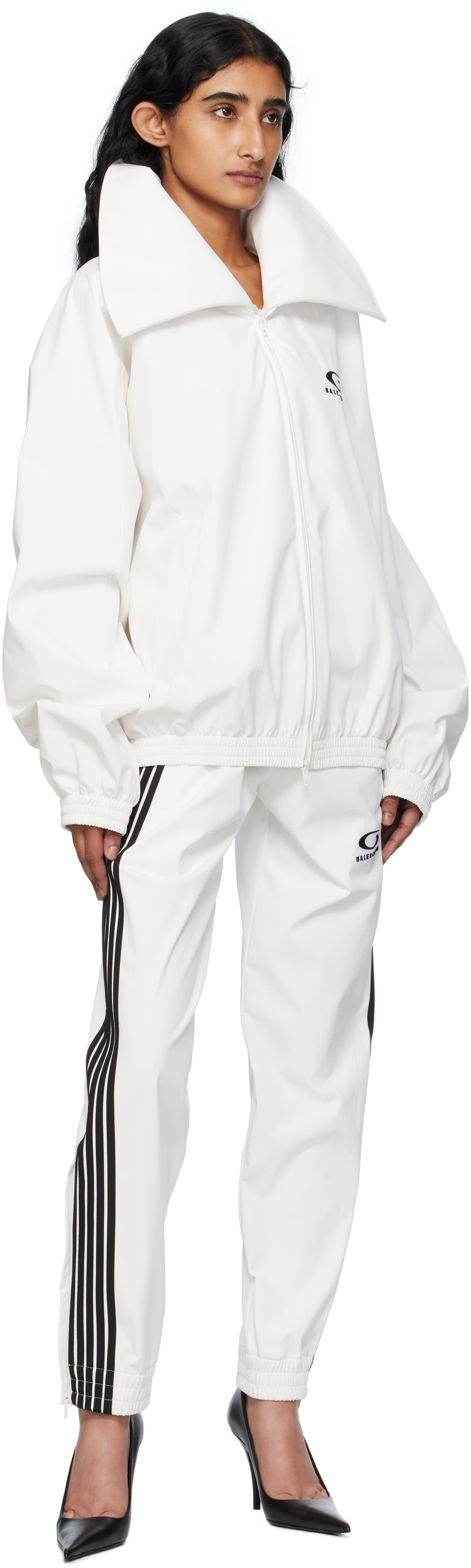 White Striped Track Pants
