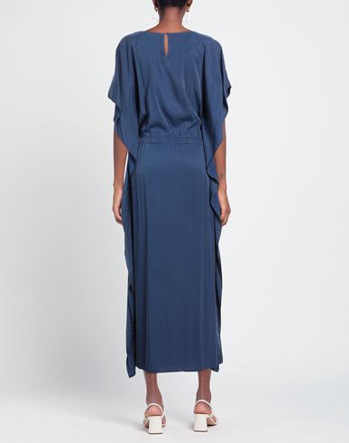 Woman Maxi dress Navy Size M Cupro, Rayon, Rubber