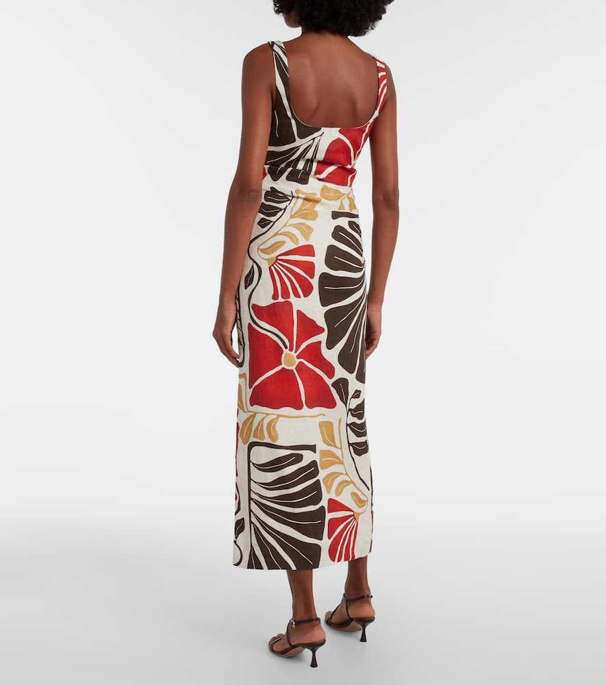 Julietta floral linen midi dress