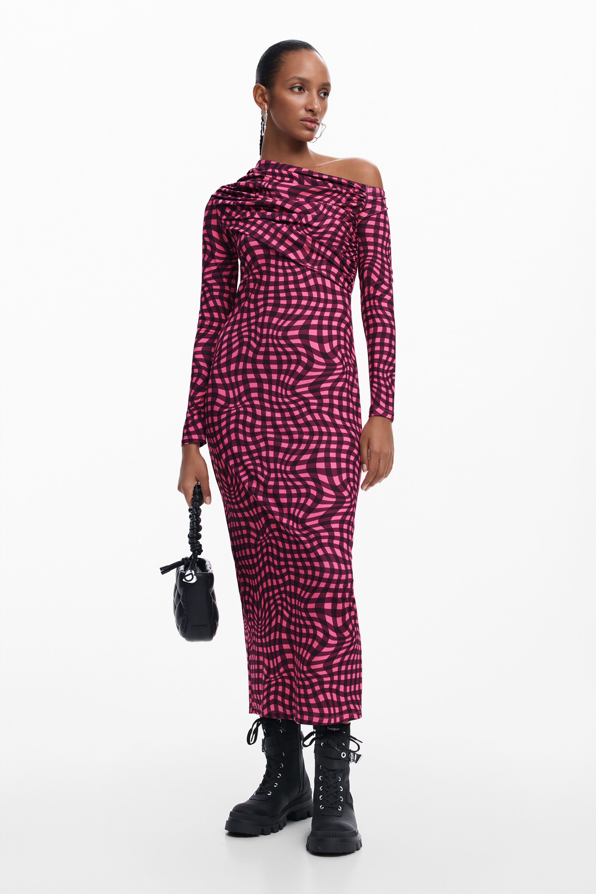 Psychedelic checkered dress