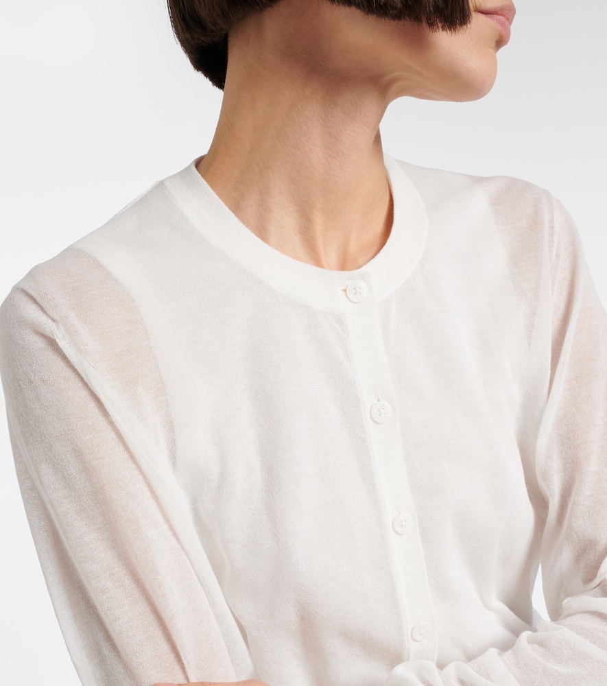 Summer semi-sheer cotton-blend cardigan