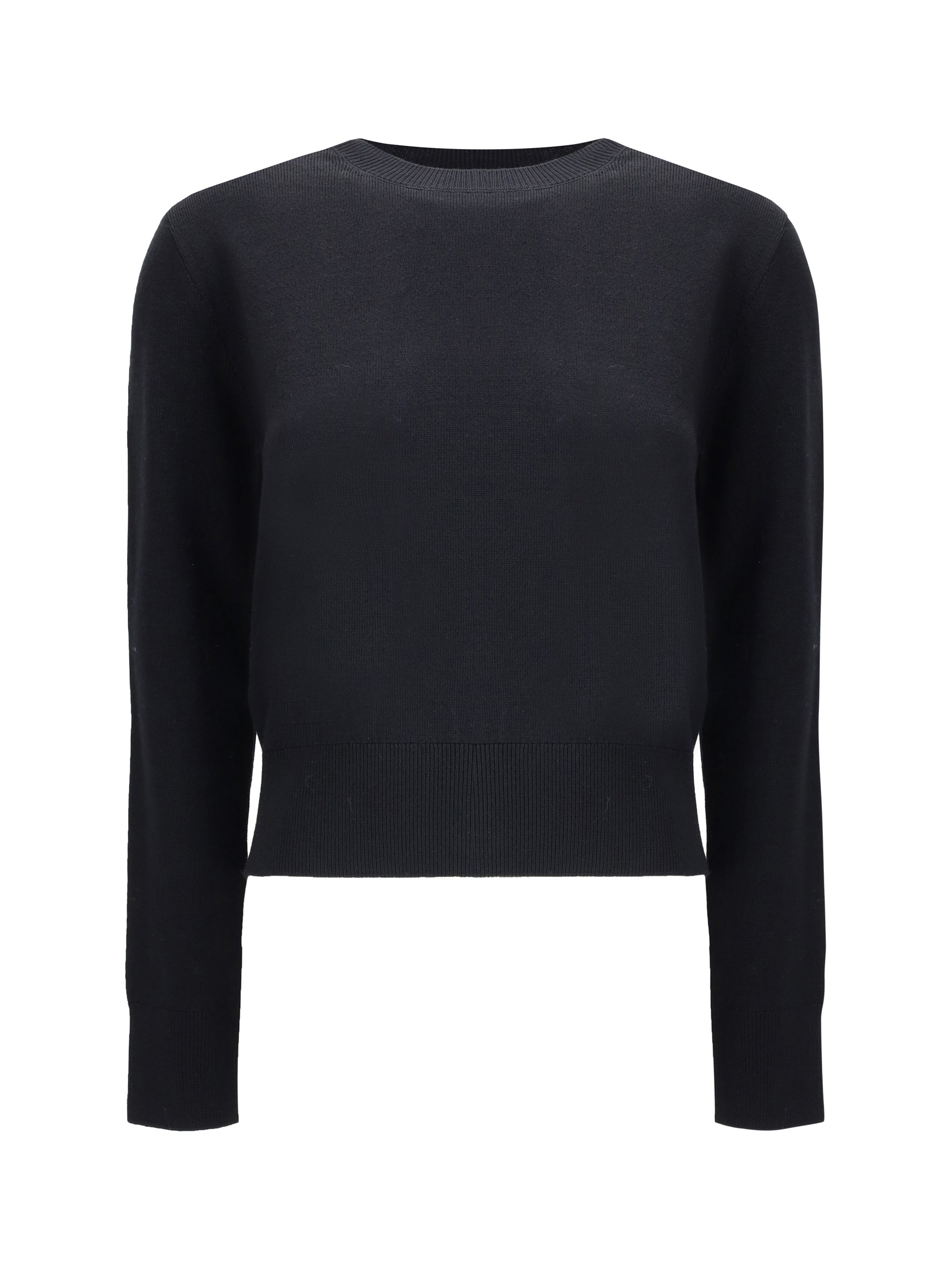 Merino Wool Crew Neck Sweater — Black