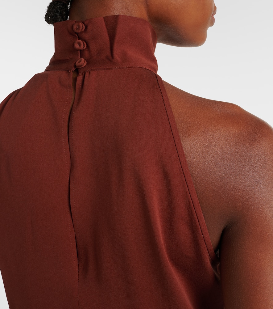 Memore halterneck silk top