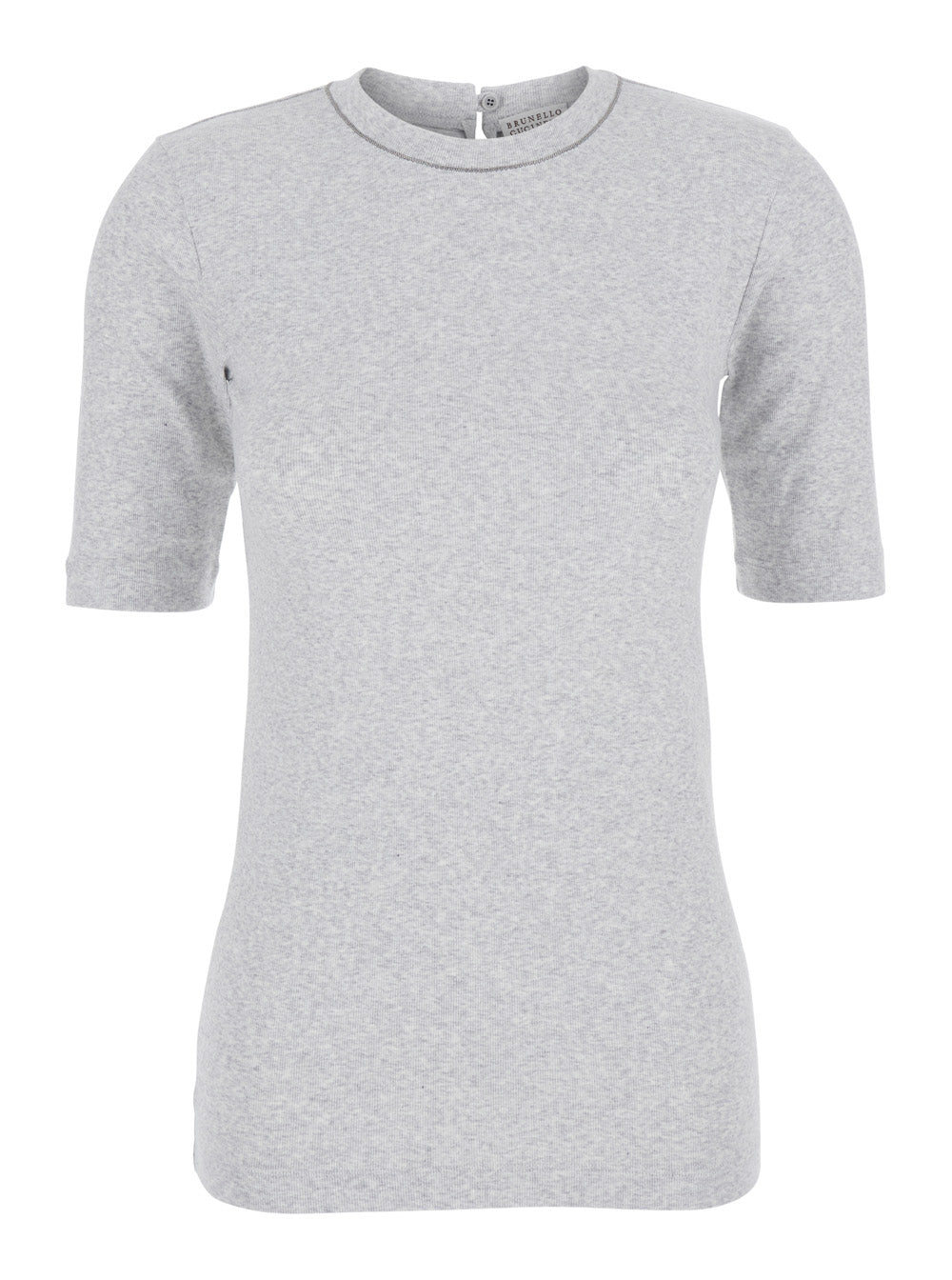 Crew Neck Cotton T-Shirt — Gray