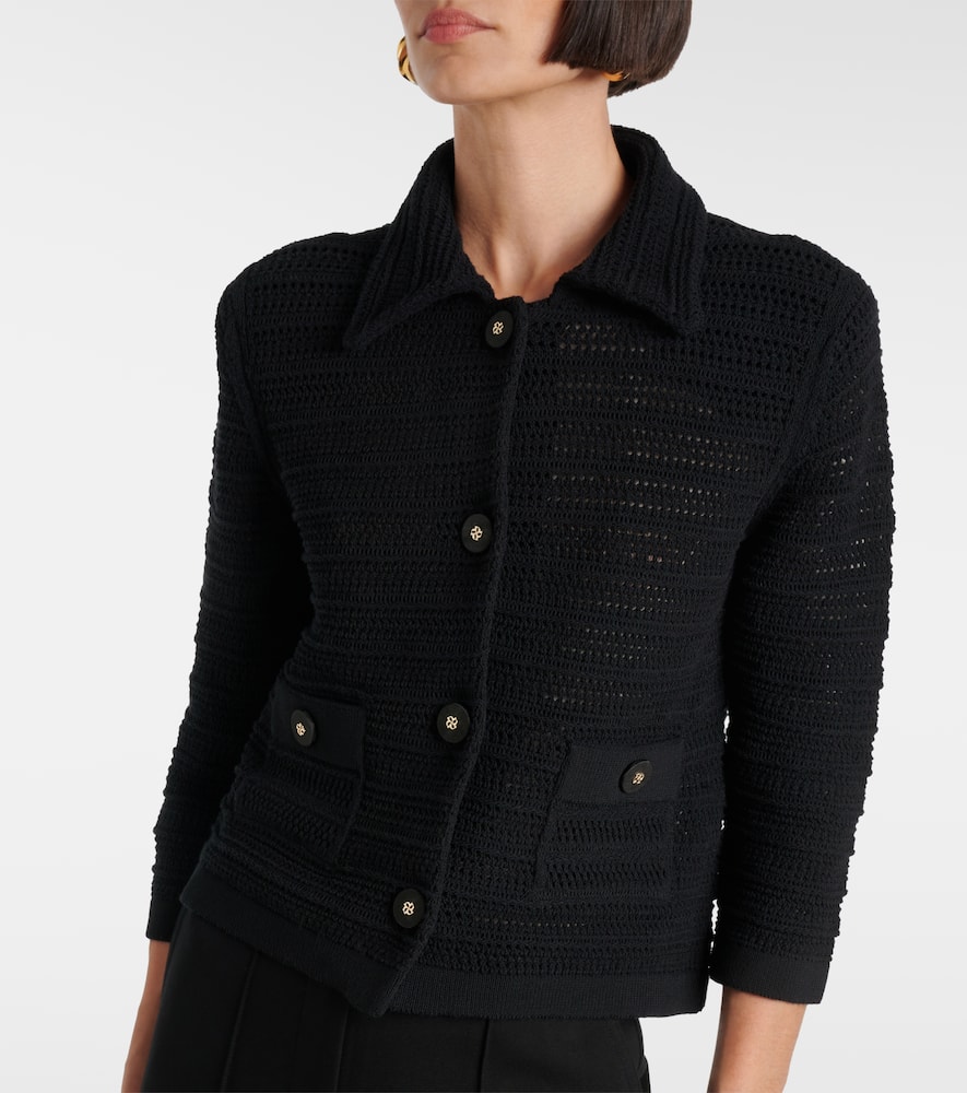Precise Pointelle cotton-blend cardigan