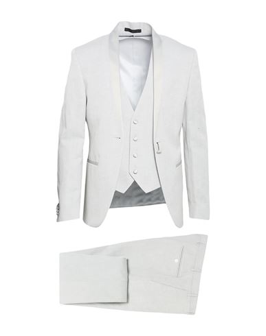 Man Suit Light grey Size 38 Virgin Wool, Linen