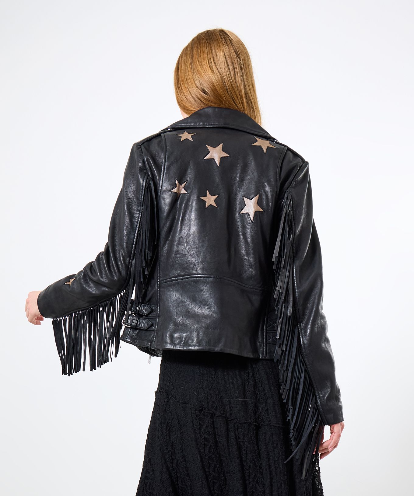 Joe Browns Statement Leather Biker Jacket In Black