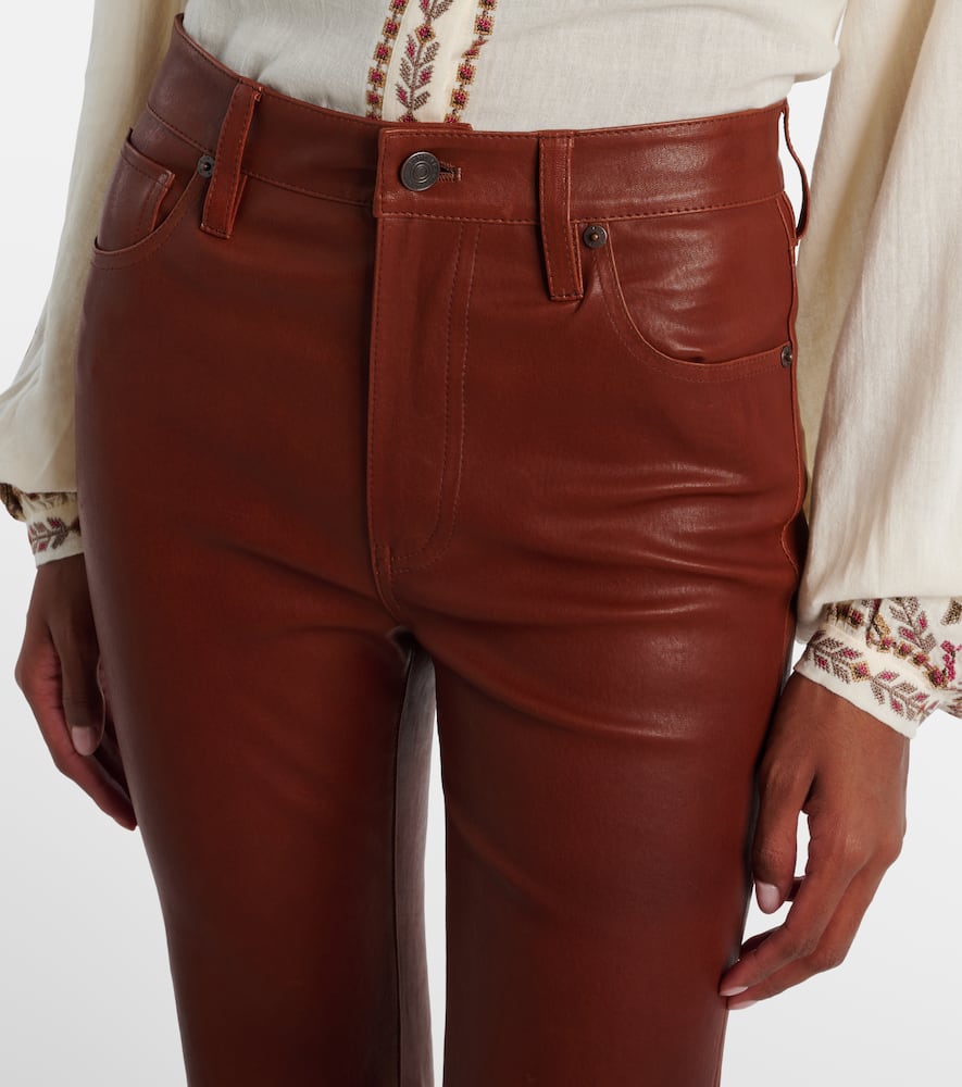 Reboot Crop leather bootcut pants