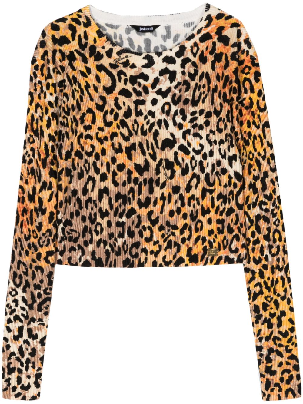Animal-print knitted top - Brown