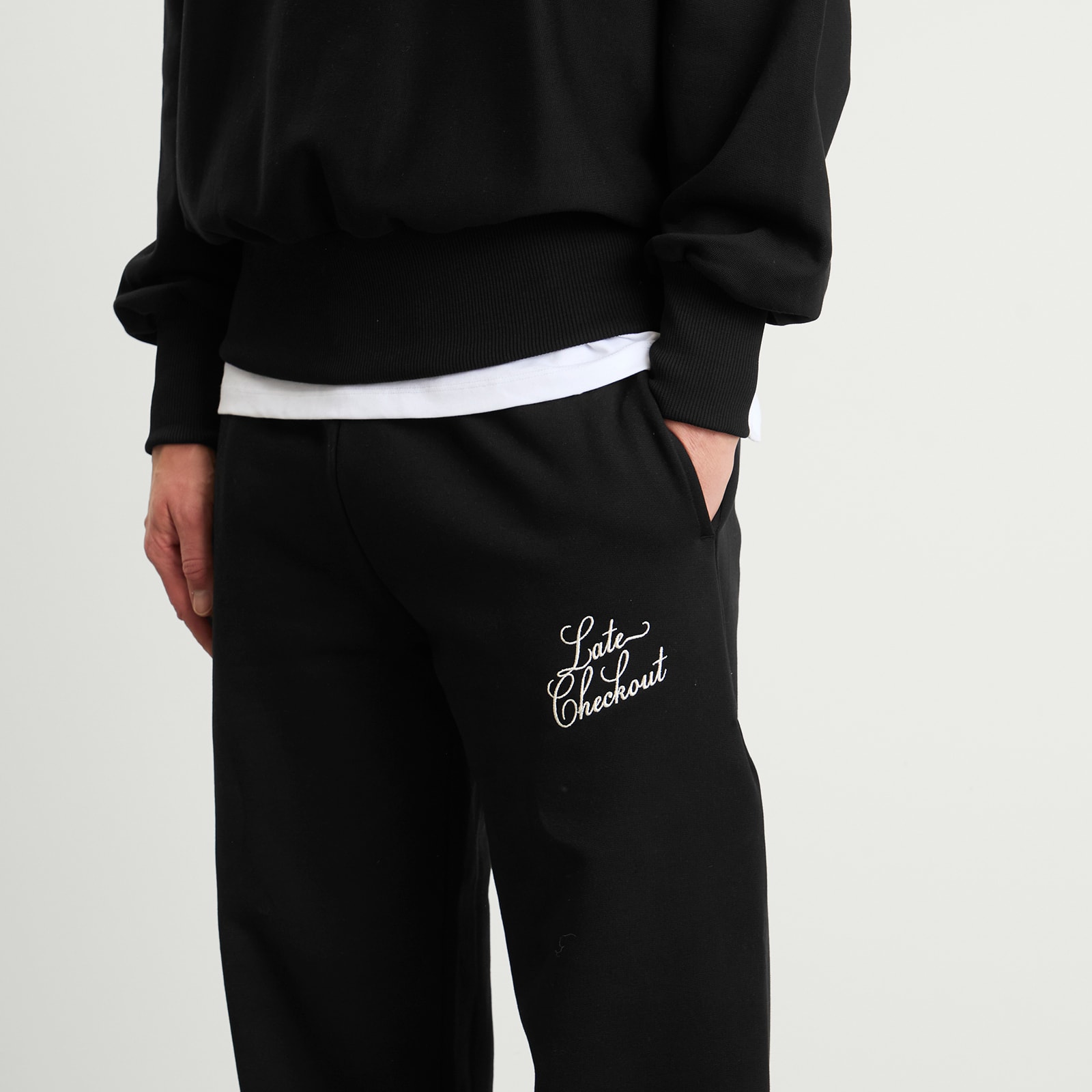 Men's Script Joggers in Black/White