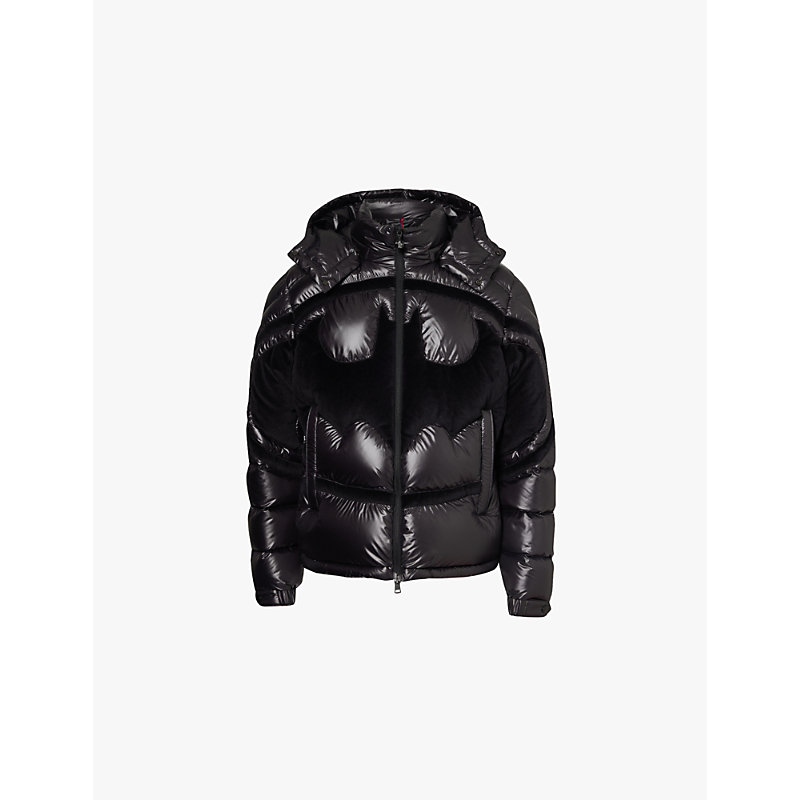 Mens Black X Batman Solander Brand-patch Regular-fit Shell-down Jacket