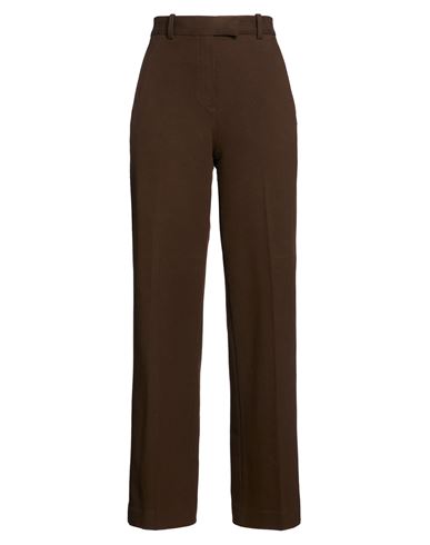 Woman Pants Chocolate brown Size 10 Cotton, Elastane