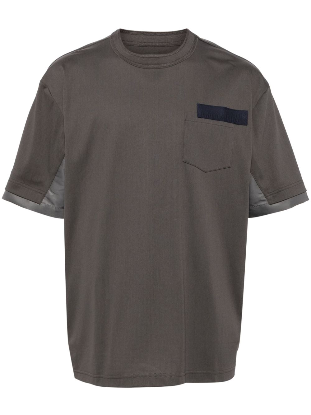 Panelled-design T-shirt - Grey