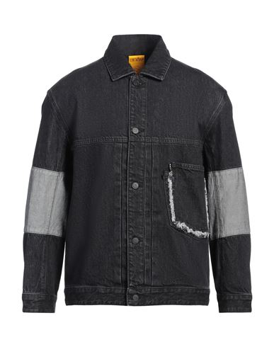 Man Denim outerwear Black Size S Cotton