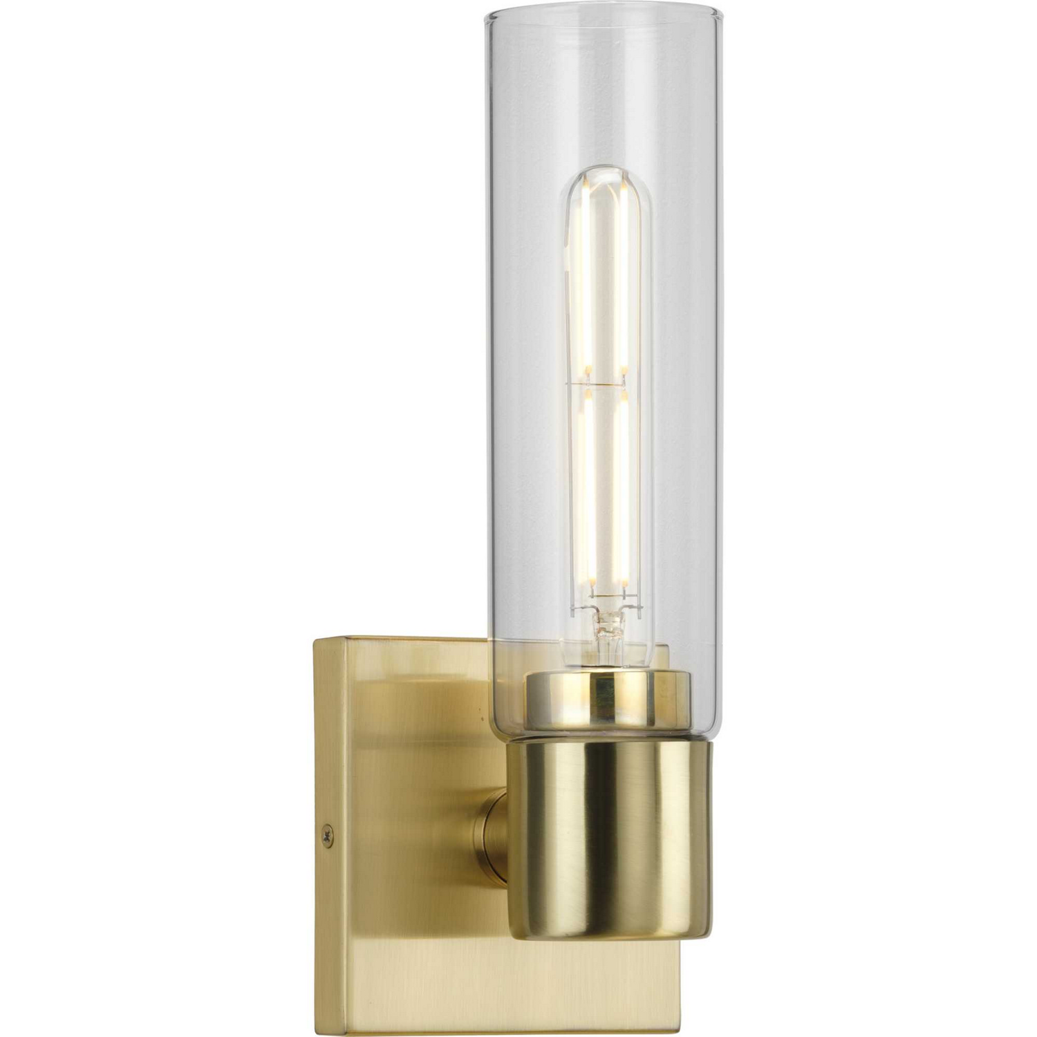 Satin Brass One Light Bath Bracket from the Clarion Collection