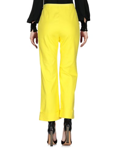 Woman Pants Yellow Size 6 Cotton, Elastane