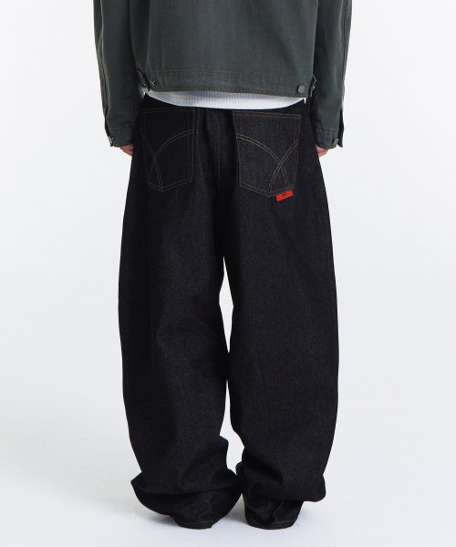 Midnight Raw Wide Denim Pants