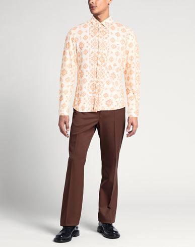Man Shirt Orange Size 38 Cotton