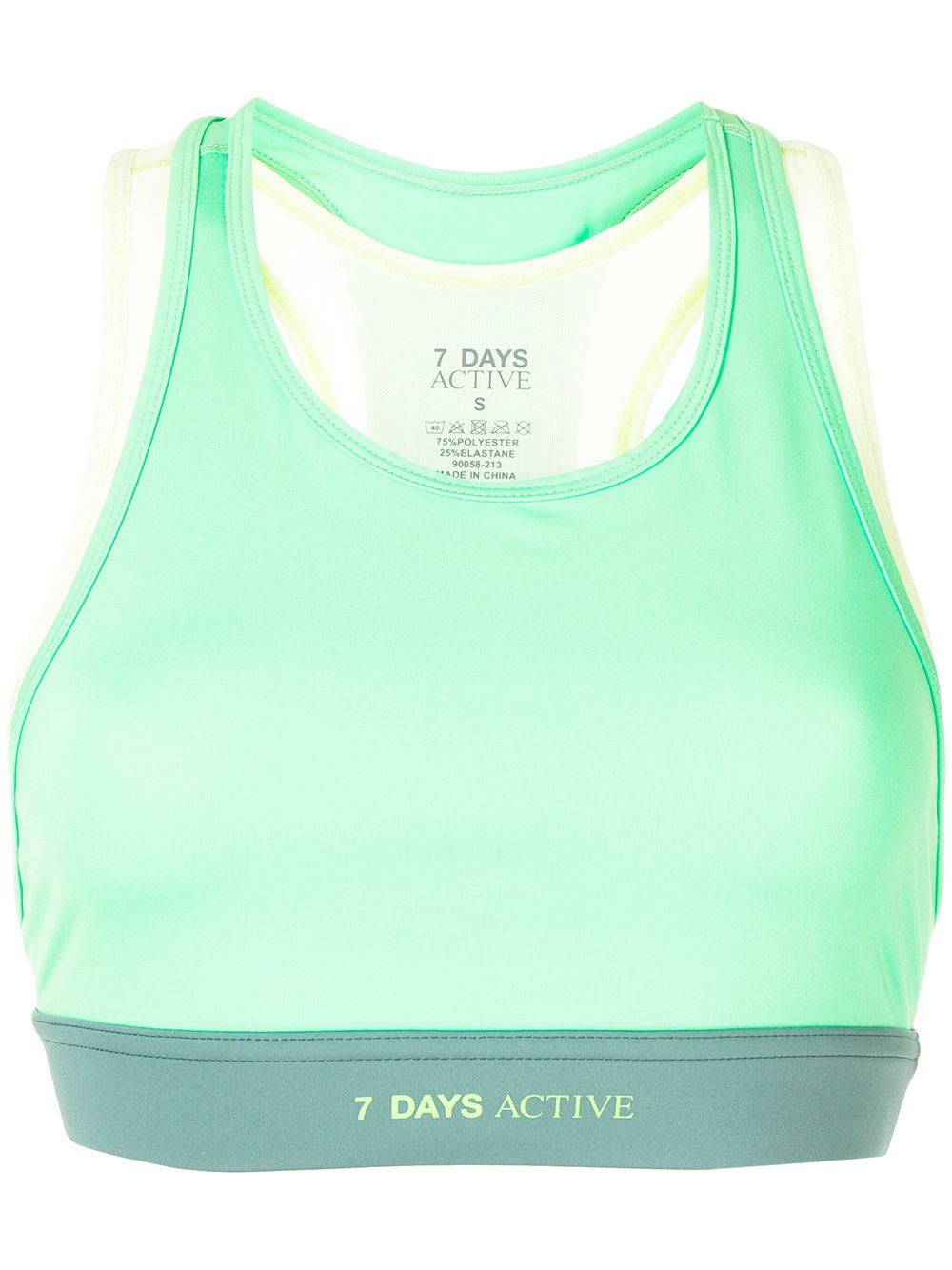 Colour-block sports bra - Green