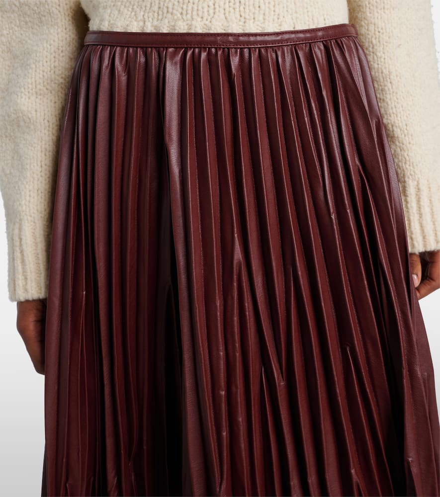 Rosalyn plissé faux leather midi skirt