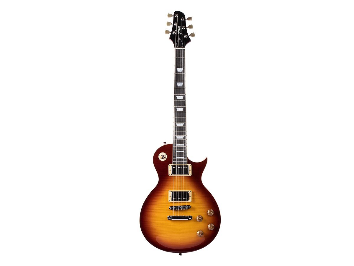 Indio by 66 DLX Plus Electric Guitar with Mahogany Bound Body, 2x Humbuckers, and Gig Bag