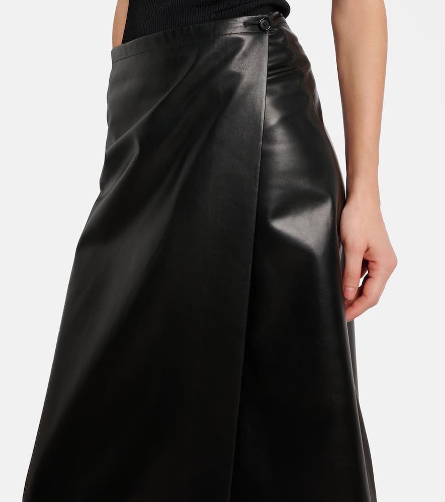 Quinn leather wrap skirt