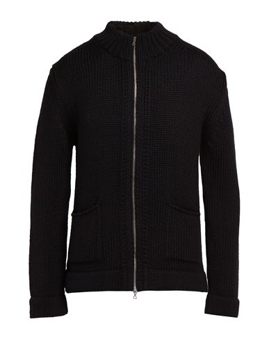 Man Cardigan Black Size XL Merino Wool, Polyamide