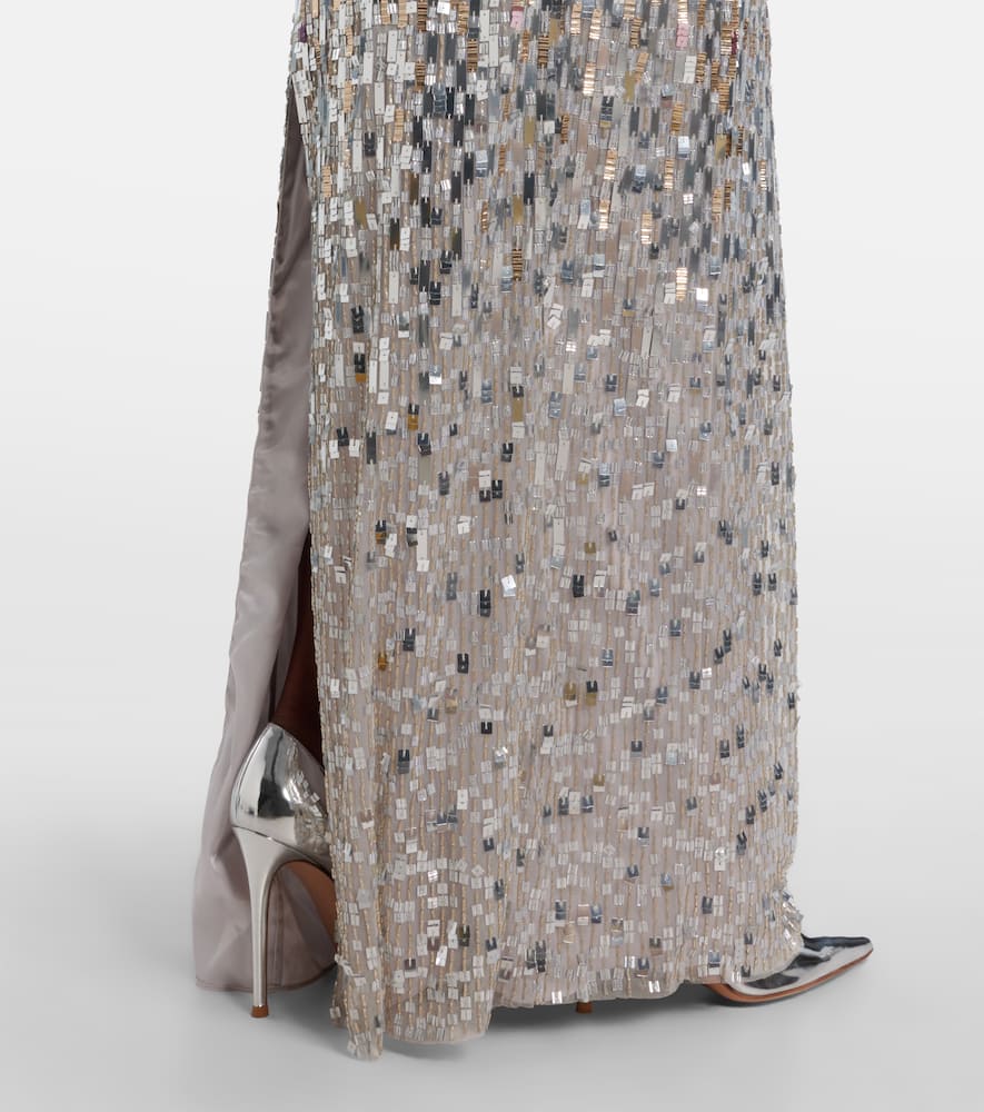 Lucille sequined strapless gown