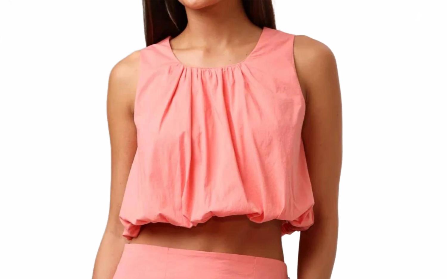 Tara Cropped Tank Top In Coral