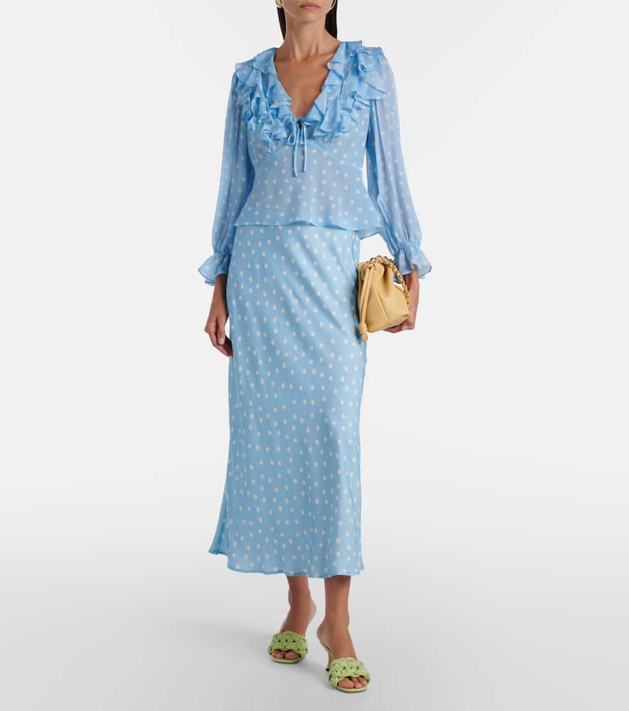 Ardith polka-dot midi skirt