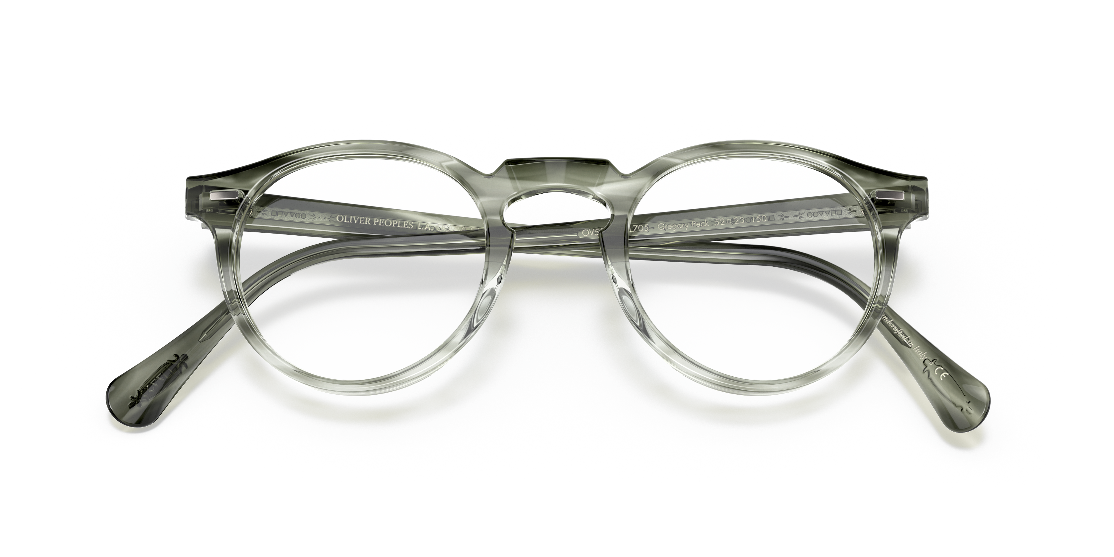 Oliver Peoples Unisex Oliver Peoples OV5186 GREGORY PECK 1705 Montature da vista Acetato Verde Trasparente Pantos Normale