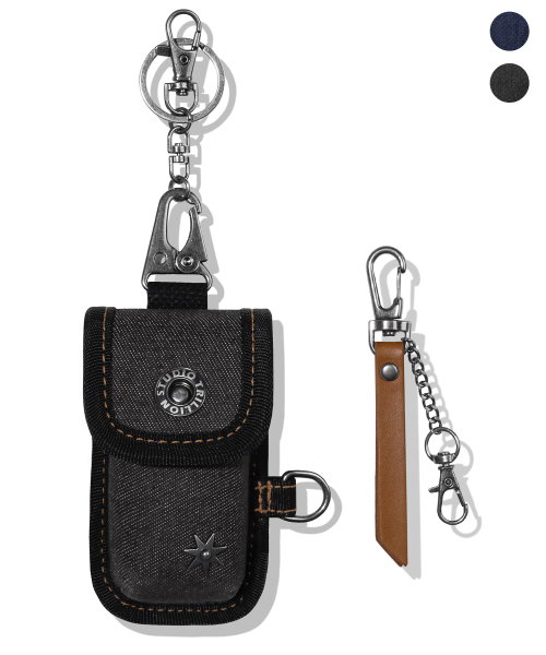 Denim Star Rivet Multi Pouch Keyring_2color