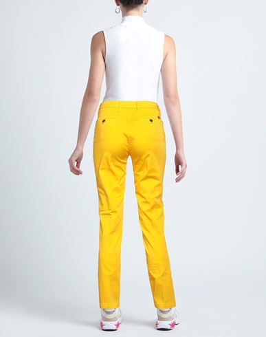 Woman Pants Yellow Size 28 Cotton, Elastane
