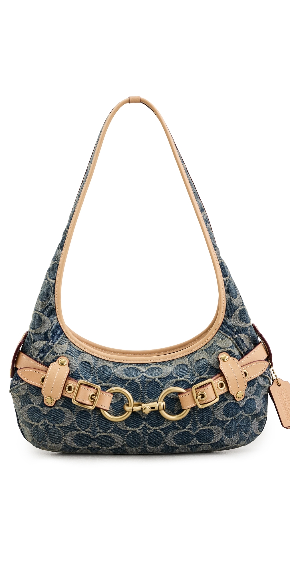 Belted Ergo Signature Jacquard Shoulder Bag 26 Denim One Size